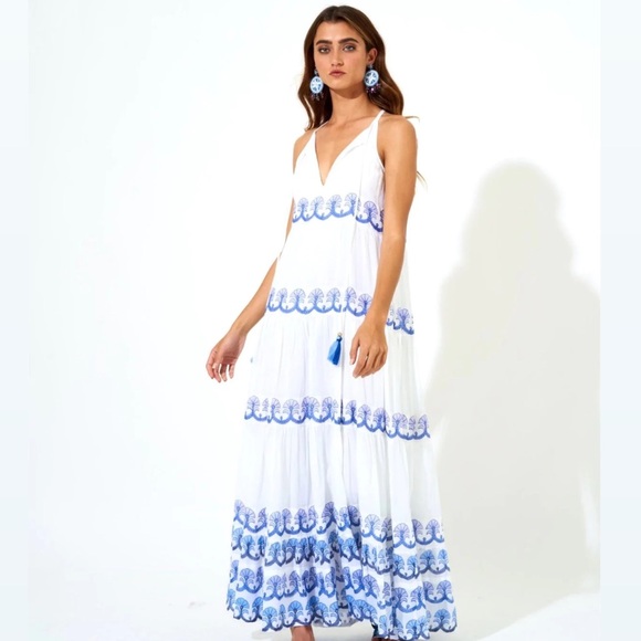 Oliphant Dresses Oliphant Long Tiered Tassel Dress Poshmark